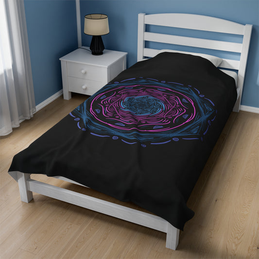 Dark Mandala Velveteen Plush Blanket - Tales from the Tangle