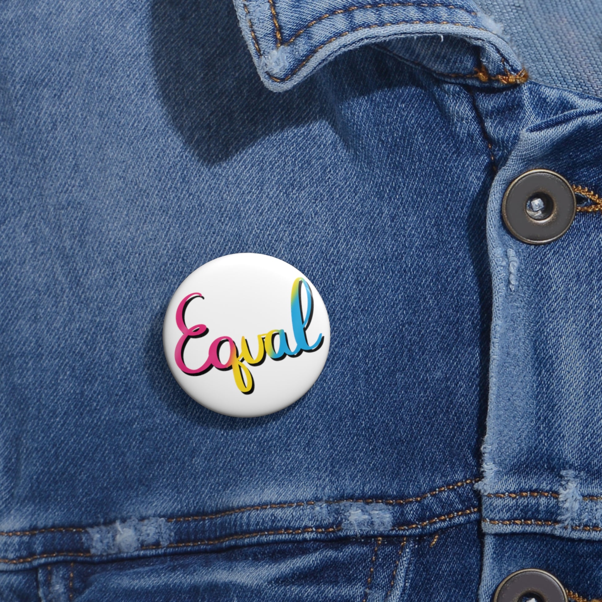 Pansexual Pride Equal Custom Pin Buttons - Tales from the Tangle