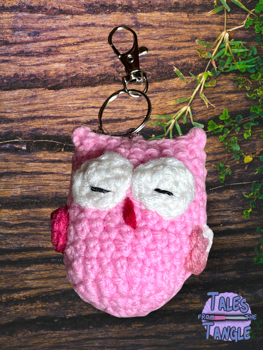 Crochet Owl Keychain - Tales from the Tangle