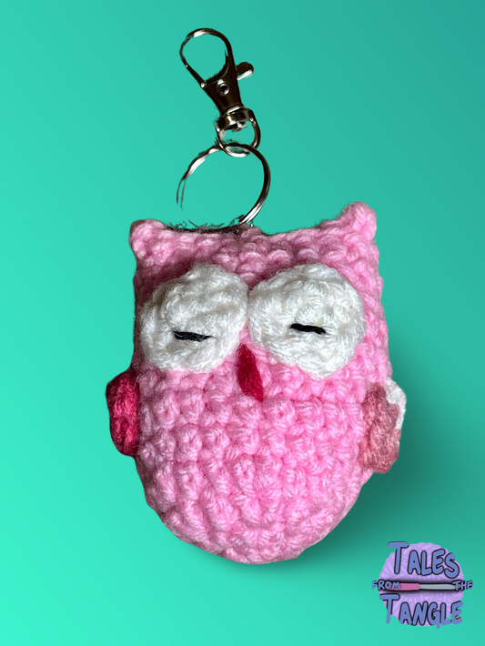 Crochet Owl Keychain - Tales from the Tangle