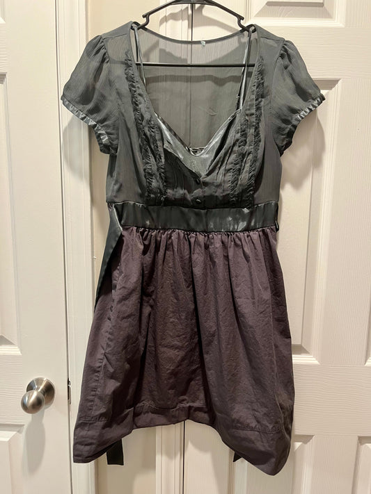 Grey Layered Pocket Dress- Size Small