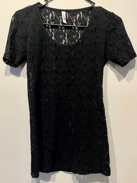 Xhilaration Black Lace Top- Size Small