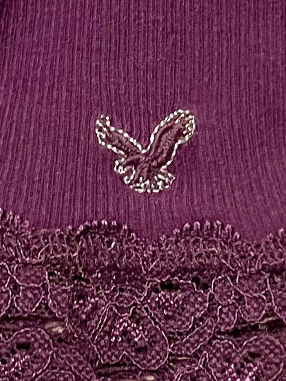 American Eagle Purple Lace Tank Top- Size Medium