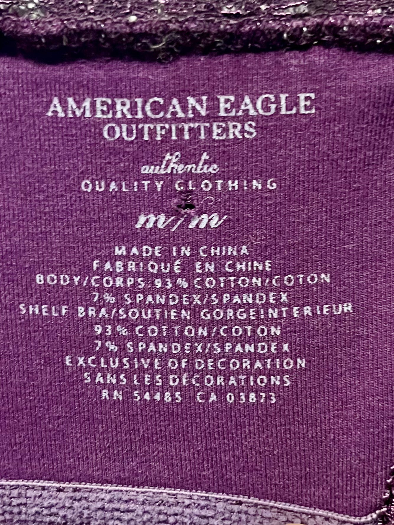 American Eagle Purple Lace Tank Top- Size Medium