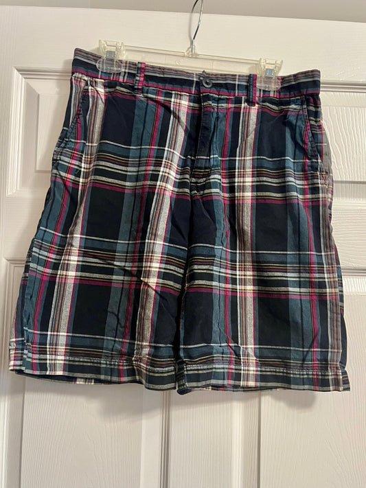 Old Navy Black and Red Plaid Shorts- Waist Size 31