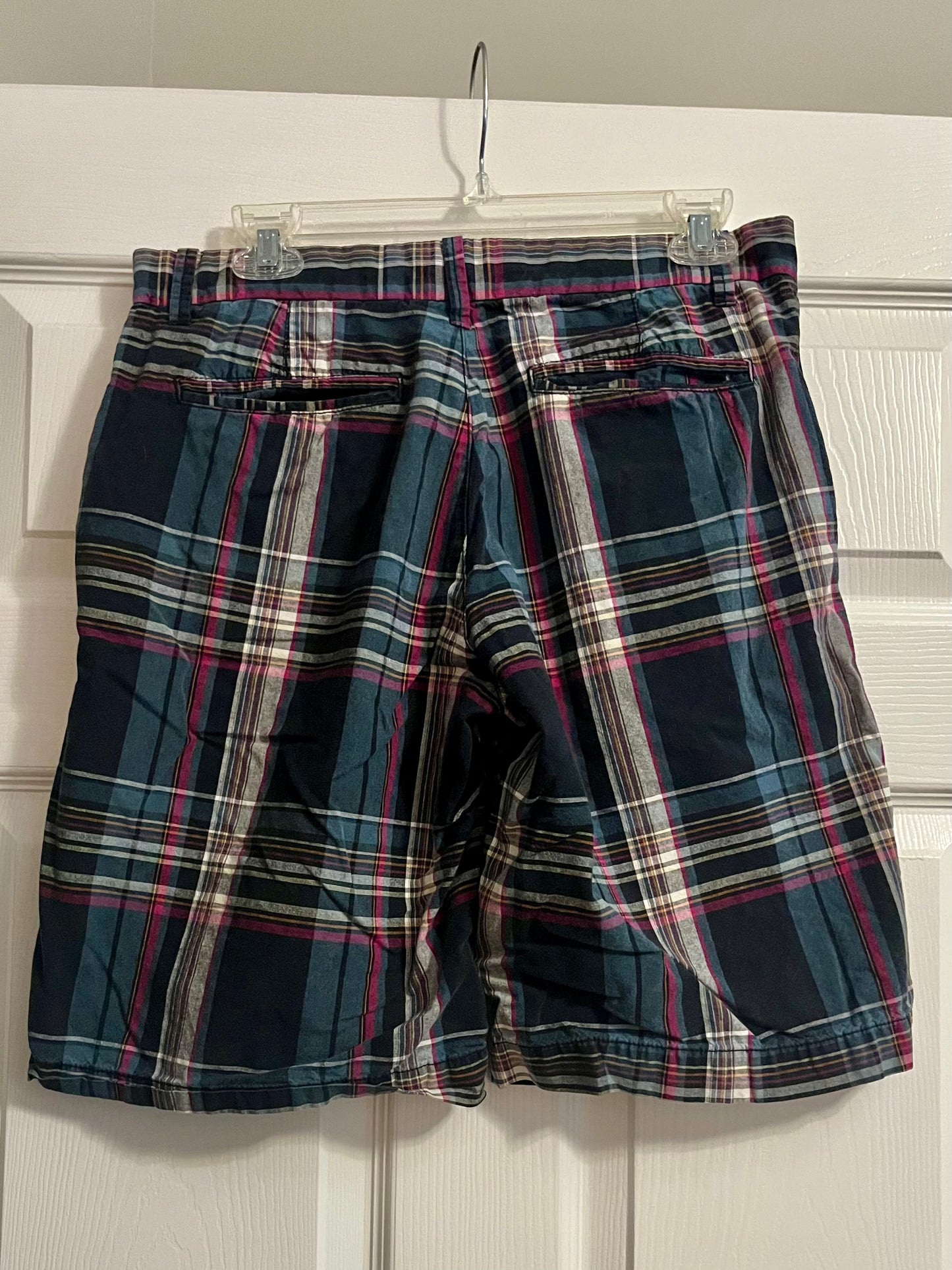 Old Navy Black and Red Plaid Shorts- Waist Size 31