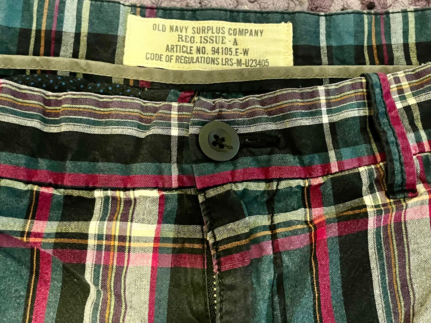 Old Navy Black and Red Plaid Shorts- Waist Size 31