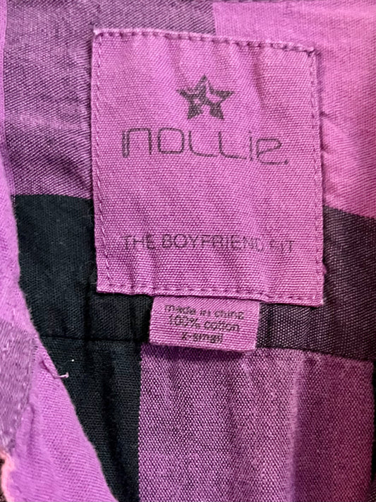 Purple Plaid Button Down by Nollie- Size Extra Small
