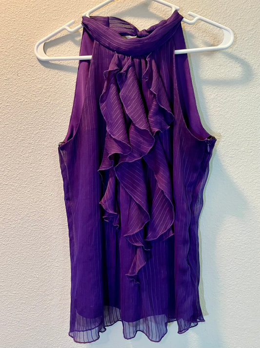 Light and Airy Purple Ruffle Blouse Size Large - Tales from the Tangle