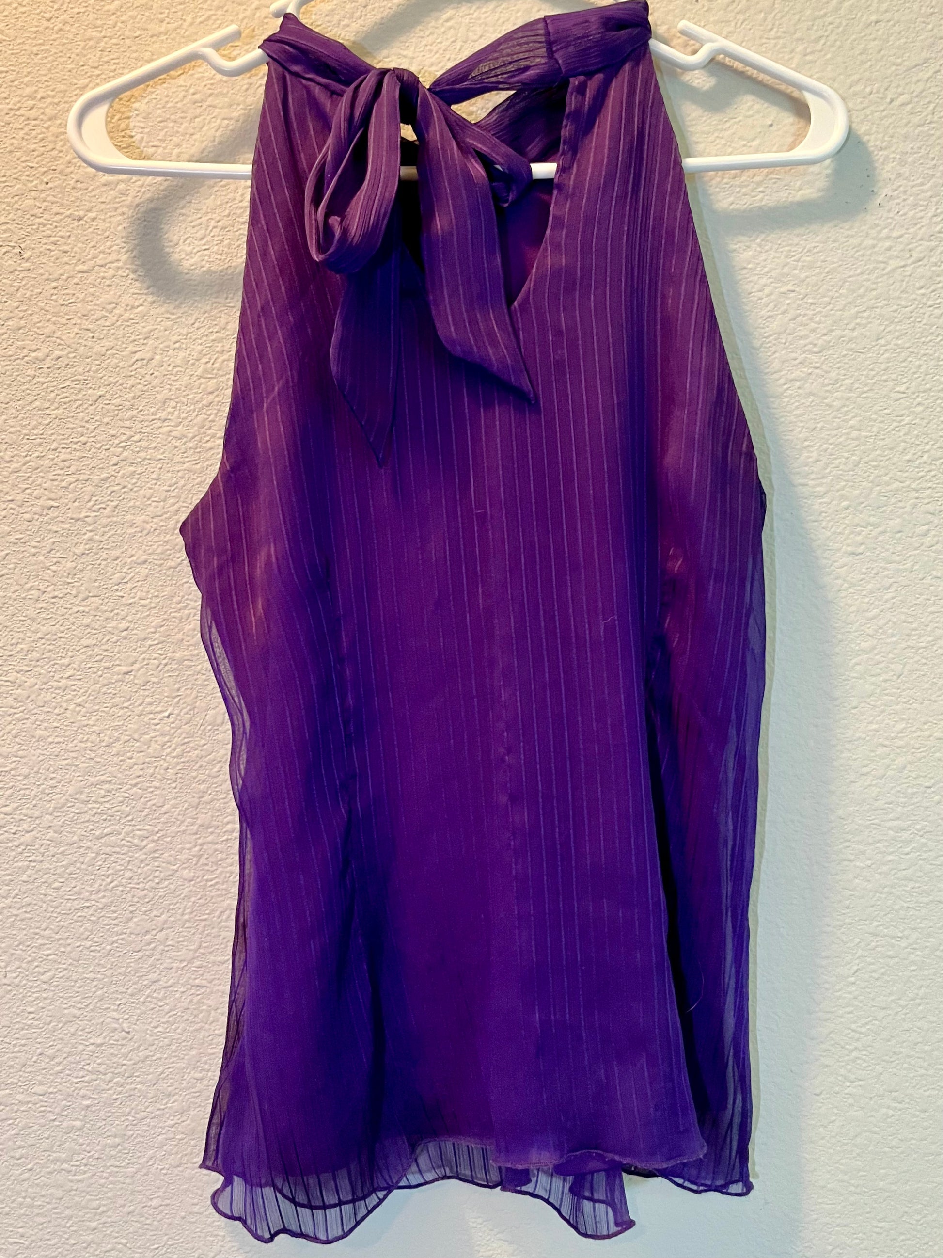 Light and Airy Purple Ruffle Blouse Size Large - Tales from the Tangle